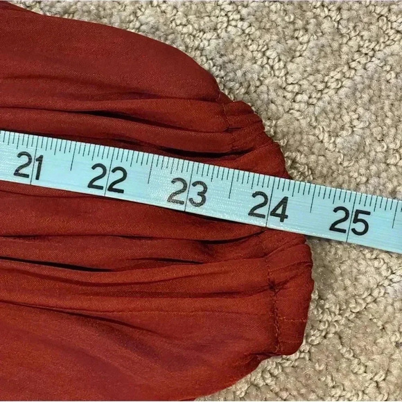 Free People Say it Ain’t So Blouse, Red, Long Sleeve, Cropped, V Neck, XS - Picture 11 of 16